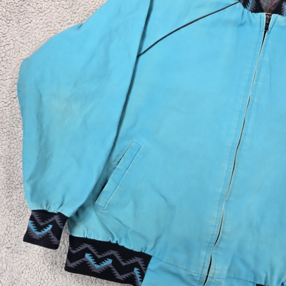 Vtg Walls Mountain Navajo Aztec Detroit‎ Style Jacket Mens X-Large? Blue Canvas - Picture 5 of 11